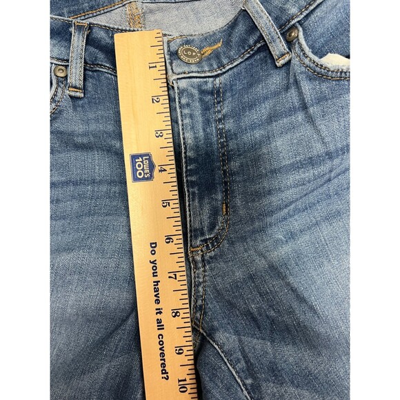 Loft Women's Curvy Skinny Jeans Boho Painted Floral Distressed Size 27 / 4 - Picture 9 of 10